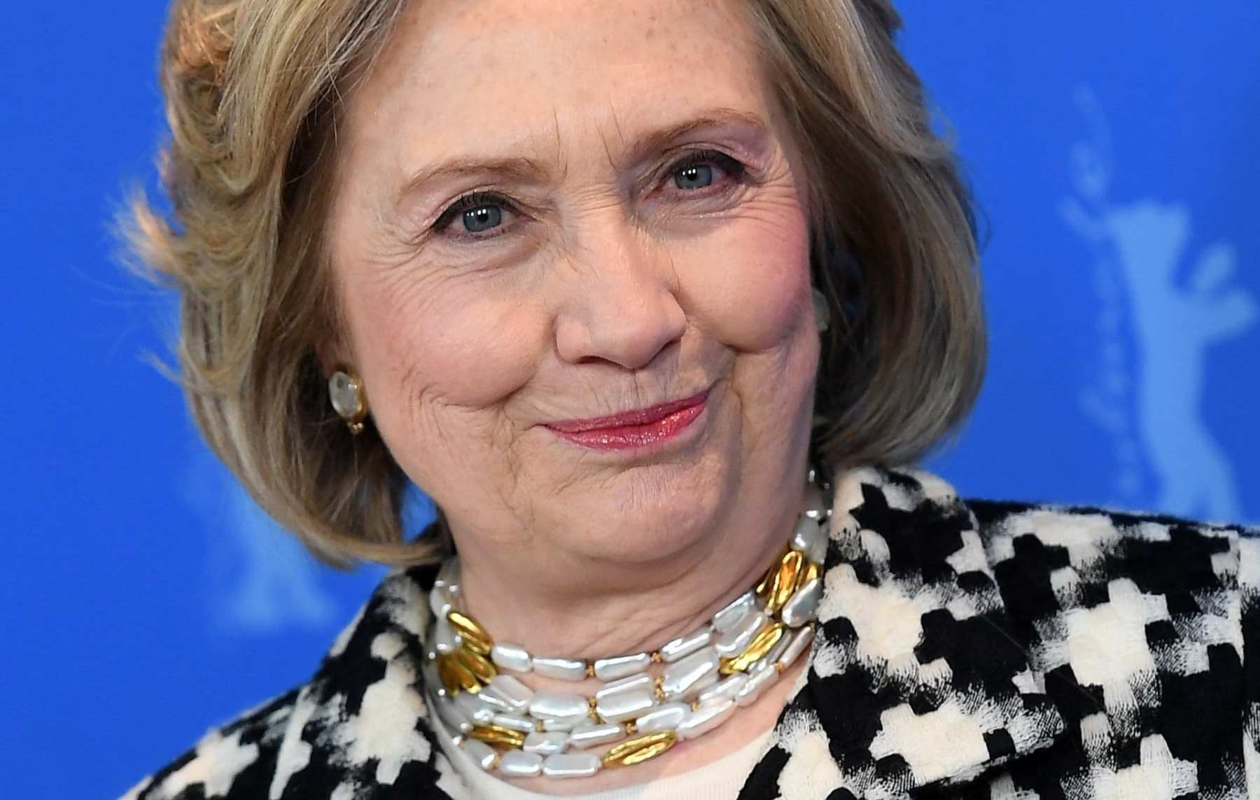 Hillary Clinton smiling.