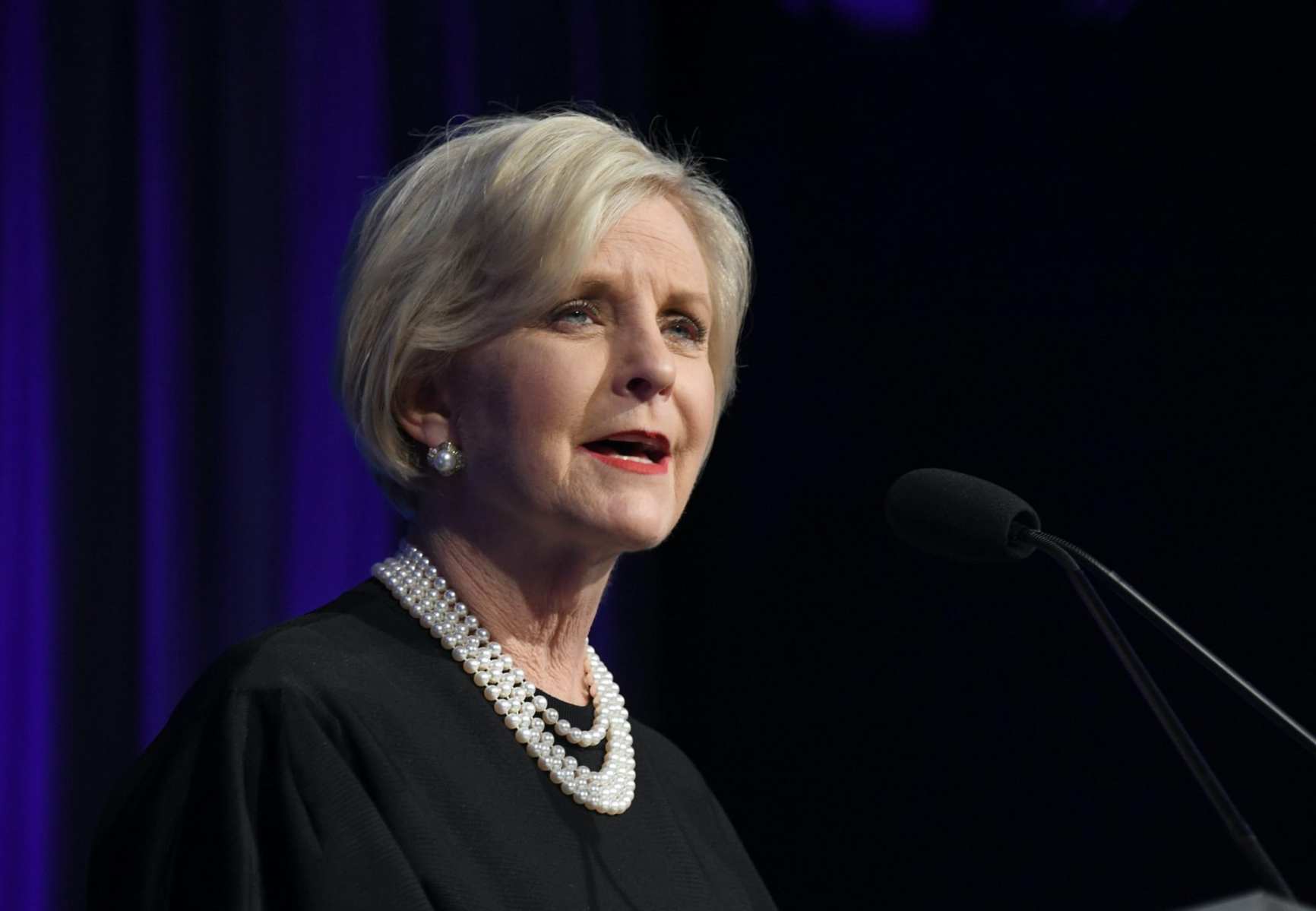 Cindy McCain speaks at an event.