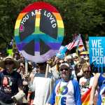 LGBT members and their supporters take part in an Equality March for Unity.