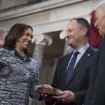 Kamala Harris is sworn in as a senator in 2017