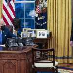 Biden speaks to DHS Secretary Mayorkas in the Oval Office