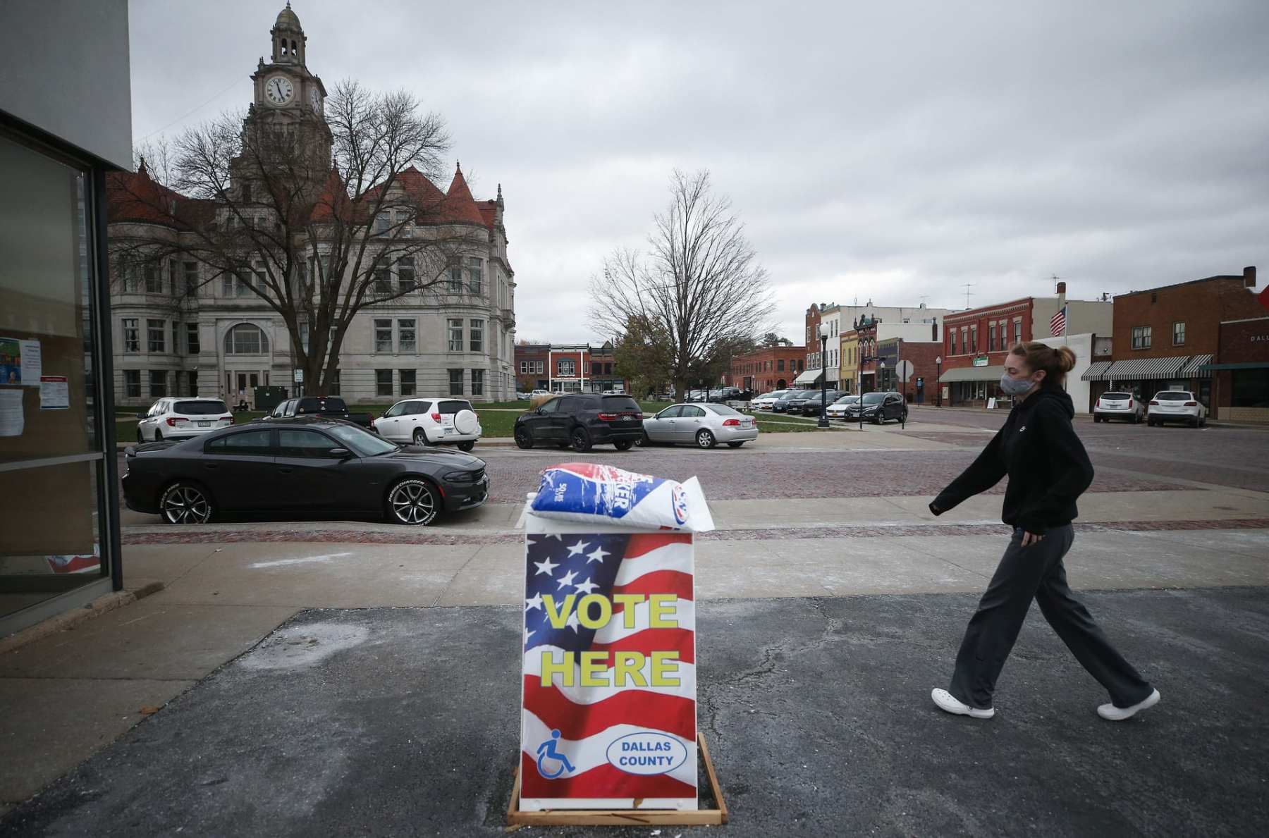 Person heads to vote early in Iowa