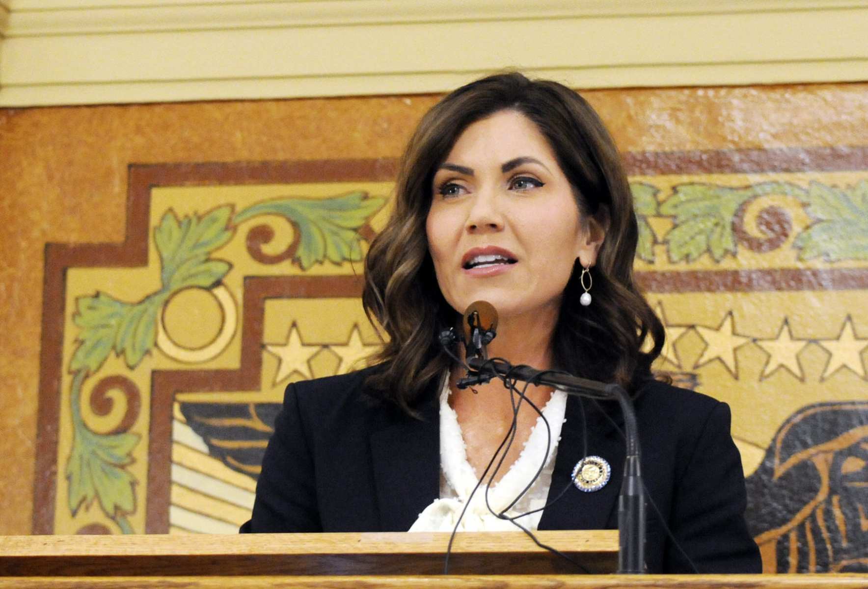 South Dakota Gov. Kristi Noem gives her first State of the State address.