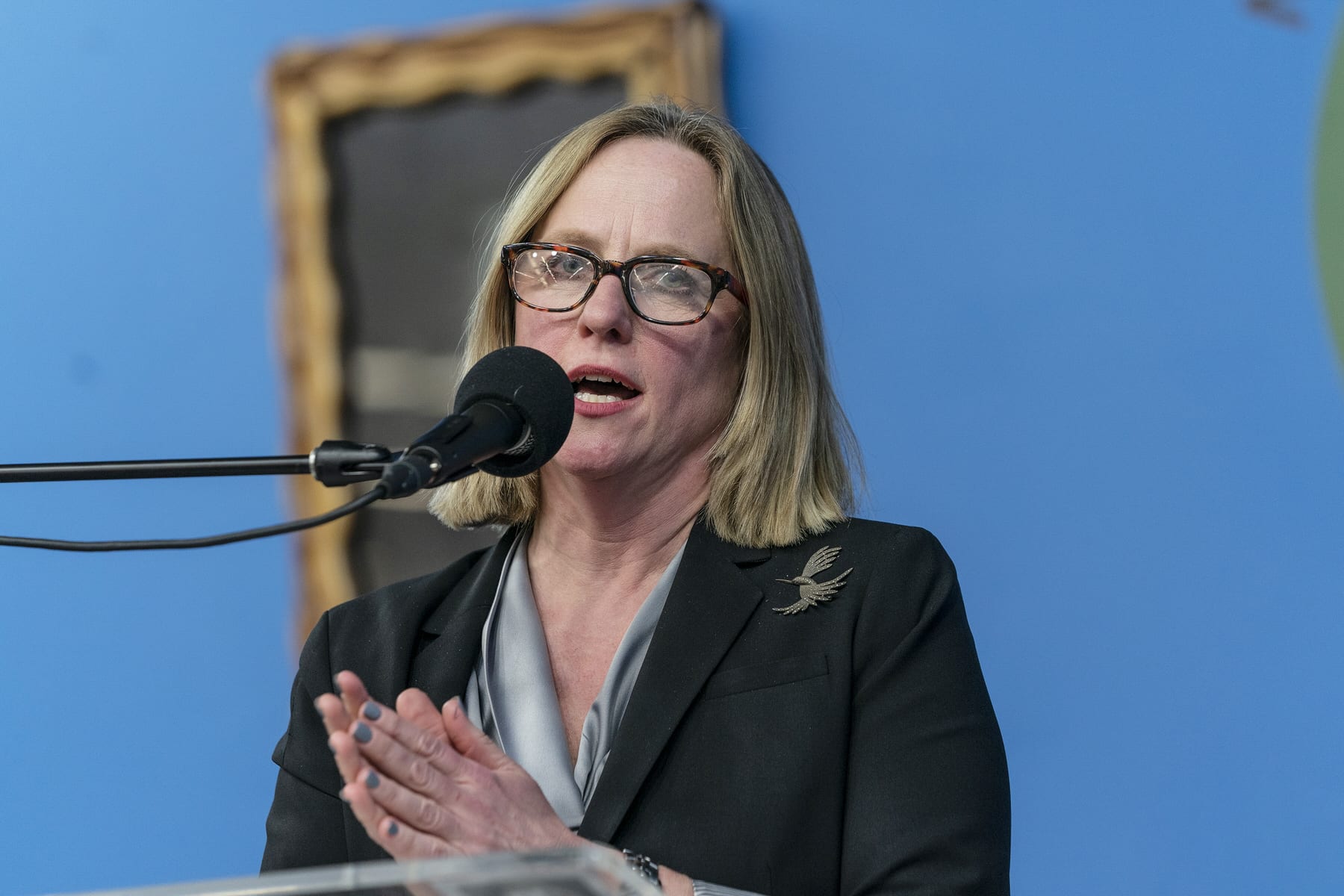 Melinda Katz, Queens District Attorney speaks during a Martin Luther King celebration.