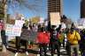 Demonstrators gathered outside the Georgia Capitol in opposition of the HB 531 bill.