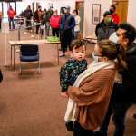 Woman in line to vote