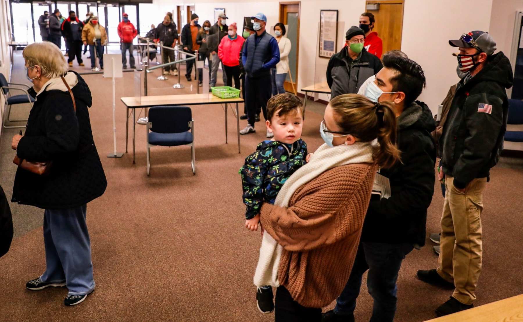 Woman in line to vote