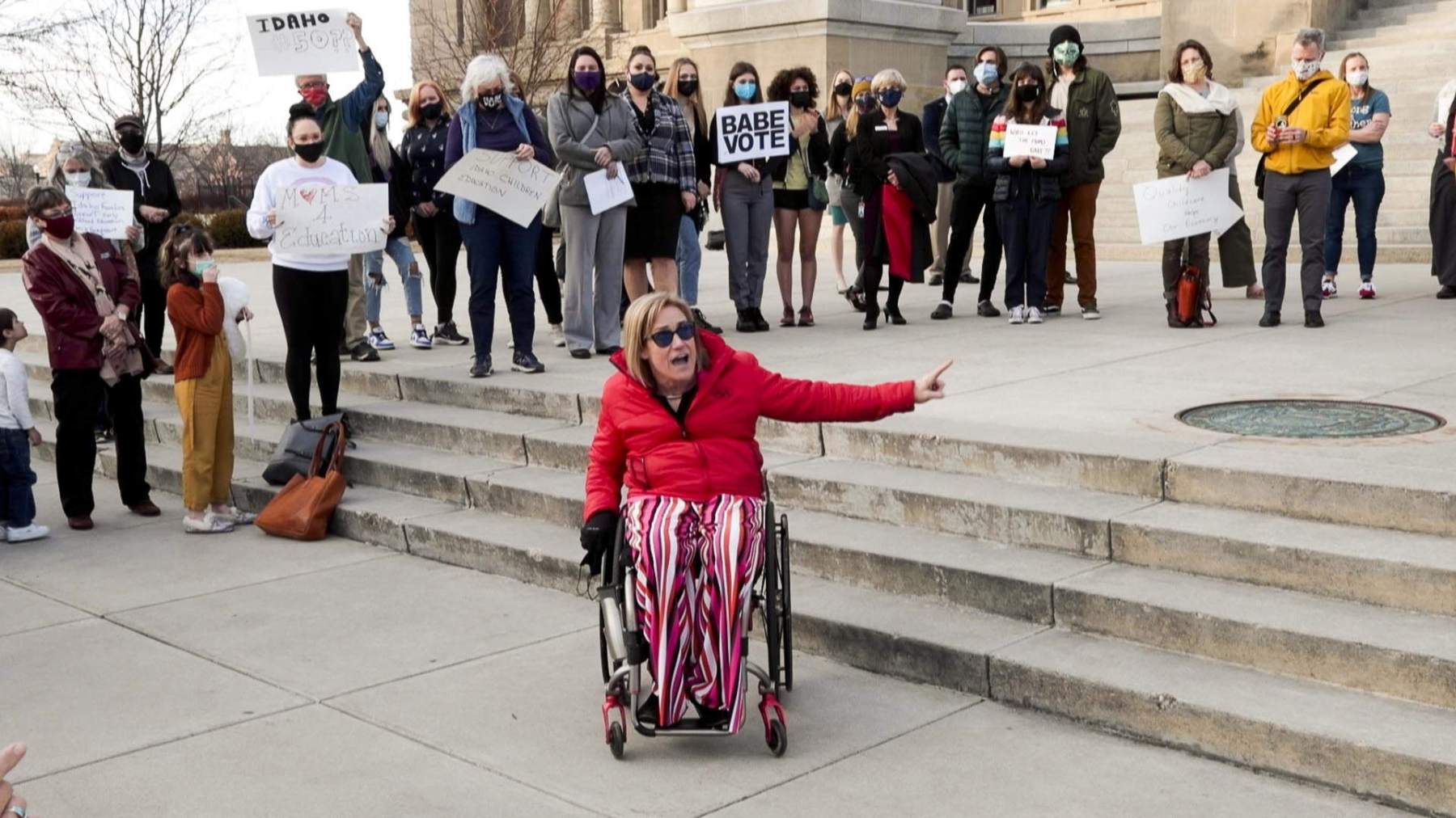 Protest over child care funding in Idaho