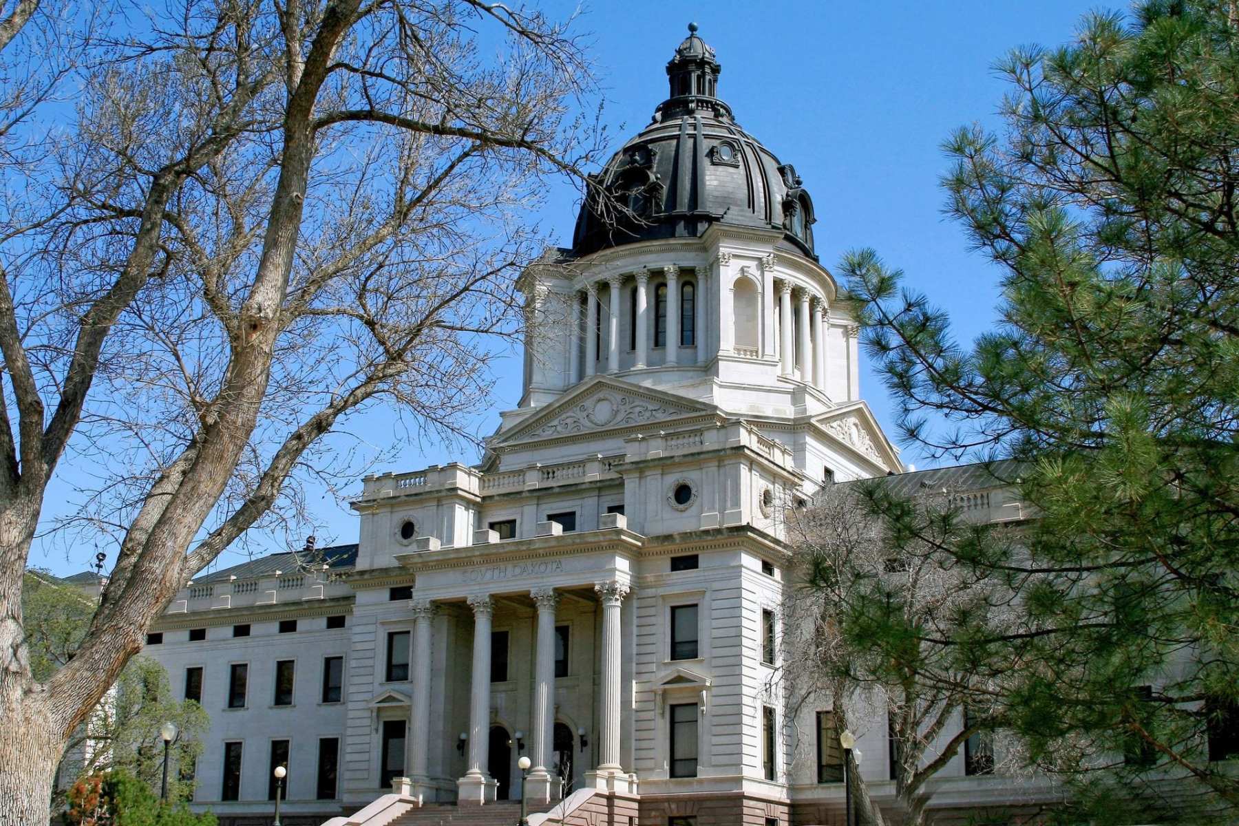 State capitol building in downtown Pierre in central South Dakota.