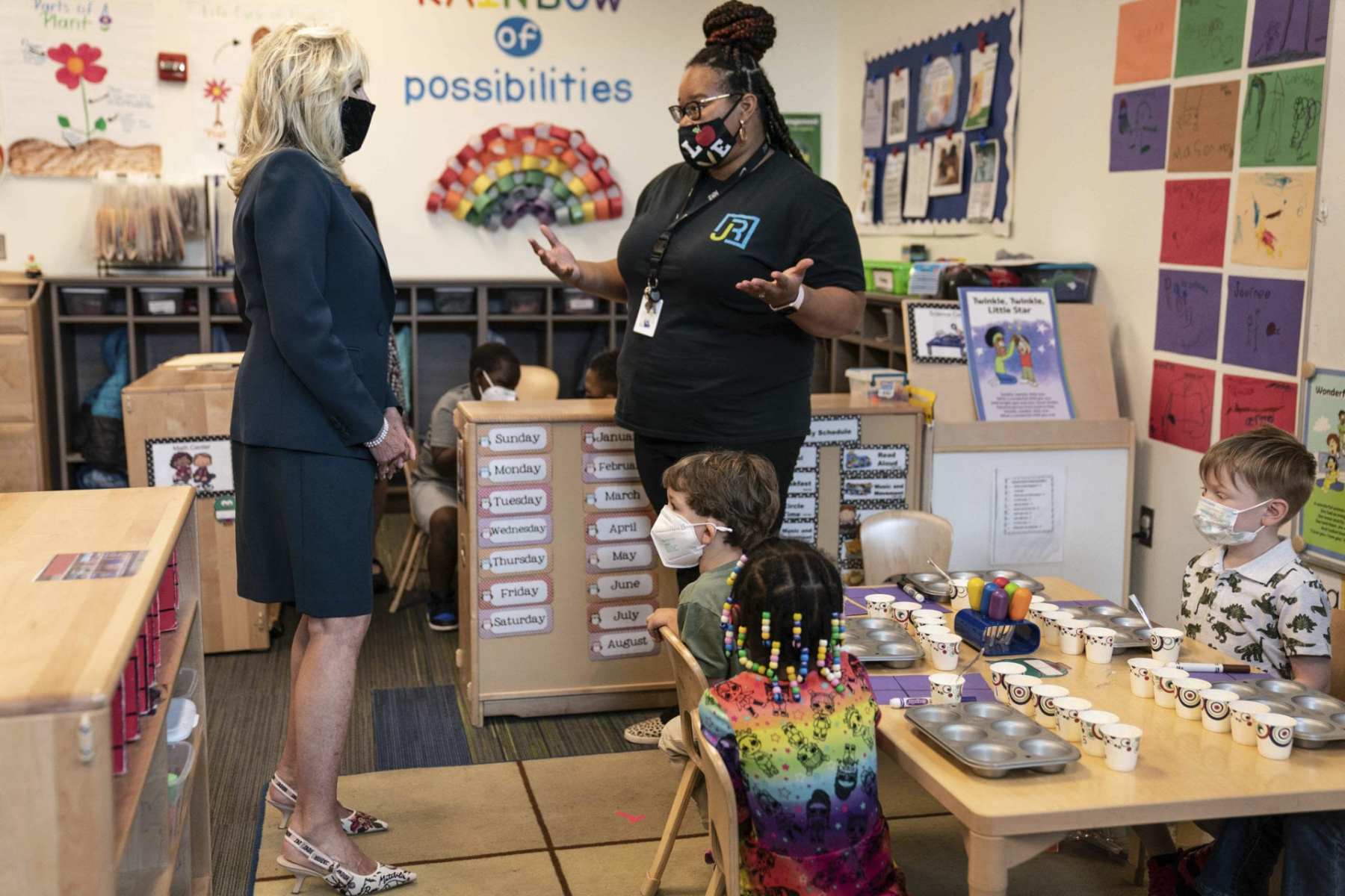 Jill Biden takes a classroom tour