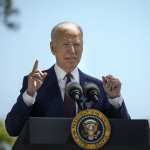 Joe Biden speaks outside the White House