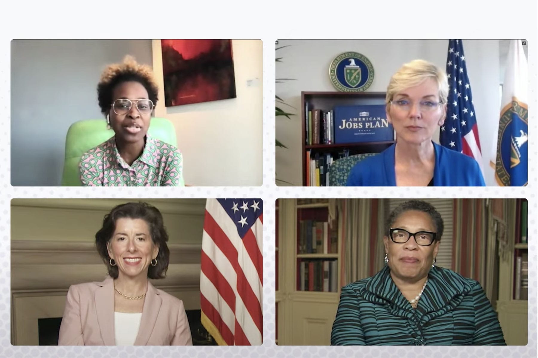 Errin Haines, Jennifer Granholm, Marcia Fudge and Gina Raimondo