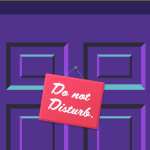 Illustration (close-up) of a door with a do not disturb sign.