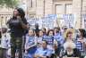 Representative Jasmine Crockett addresses the crowd at the For The People Rally in front of the Texas Capitol.