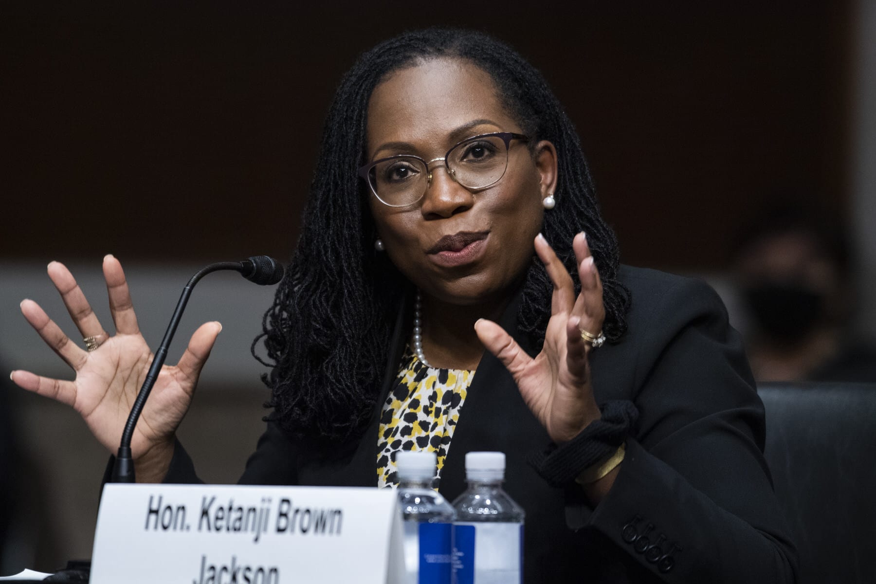 Judge Ketanji Brown Jackson testifying on Capitol Hill