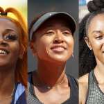 A triptych of Sha-Carri Richardson, Naomi Osaka, and Brianna McNeal.