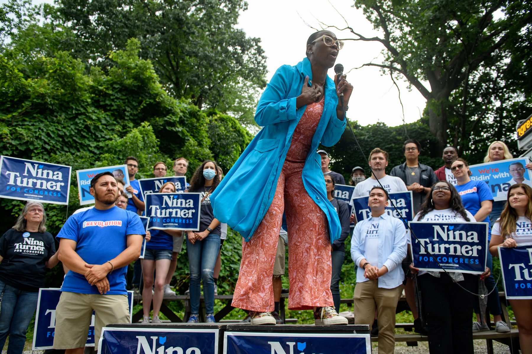 Ohio Congressional Candidate Nina Turner speaks at a campaign rally.