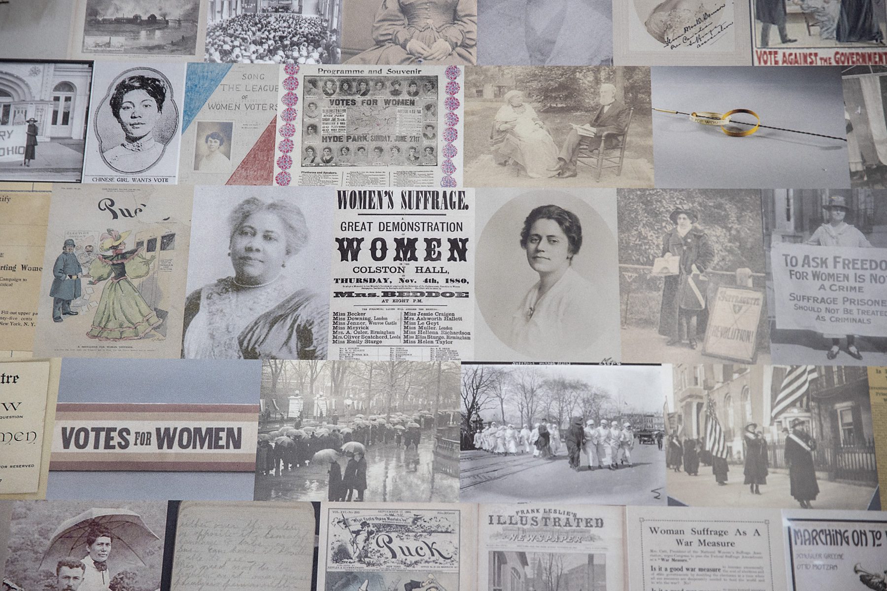 The mural "Our Story: Portraits of Change," of civil rights icon Ida B. Wells was designed by artist Helen Marshall of the Peoples Picture on at Union Station in Washington, D.C. The portrait is comprised of thousands of historical photos featuring woman who fought for the right for women to vote.