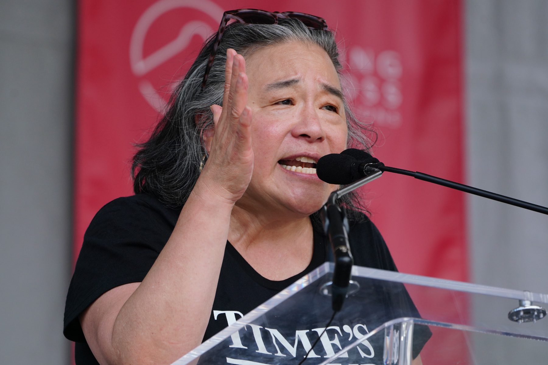 Tina Tchen speaking at an event.