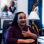 Nikema Williams speaks in her office.