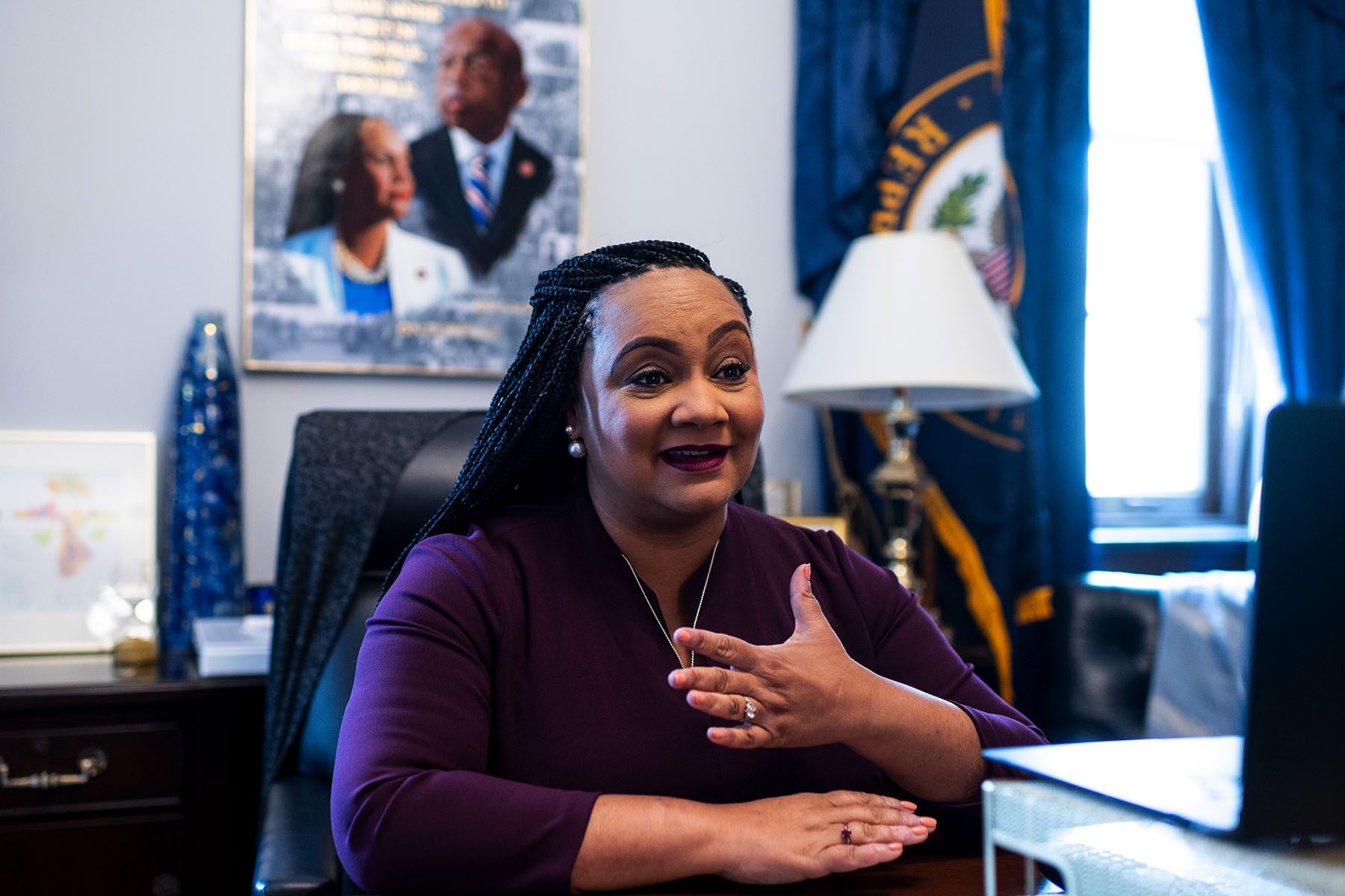 Nikema Williams speaks in her office.