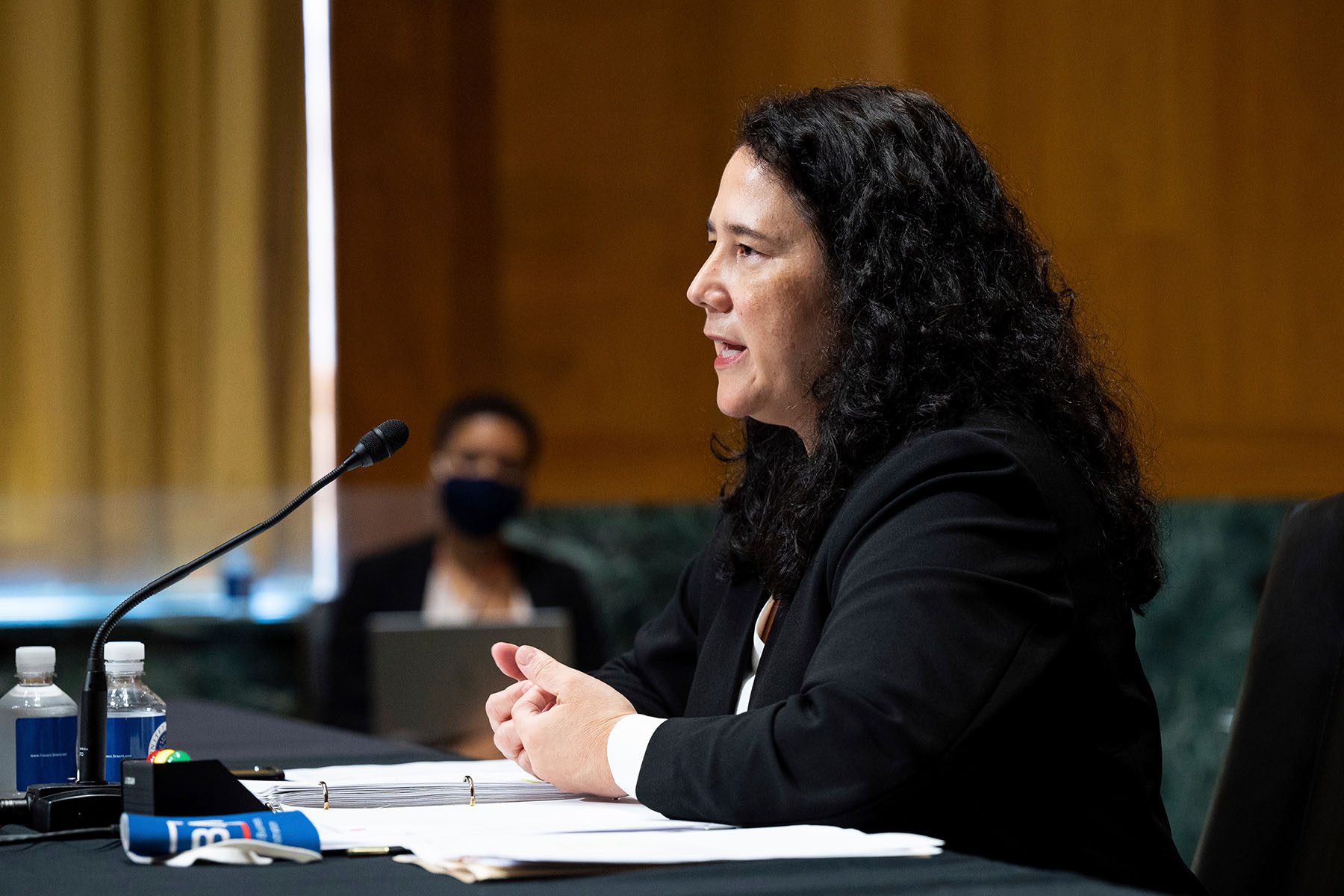 Isabel Guzman speaks on Capitol Hill.