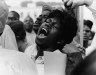 A protester yells "Freedom!" at the March on Washington.