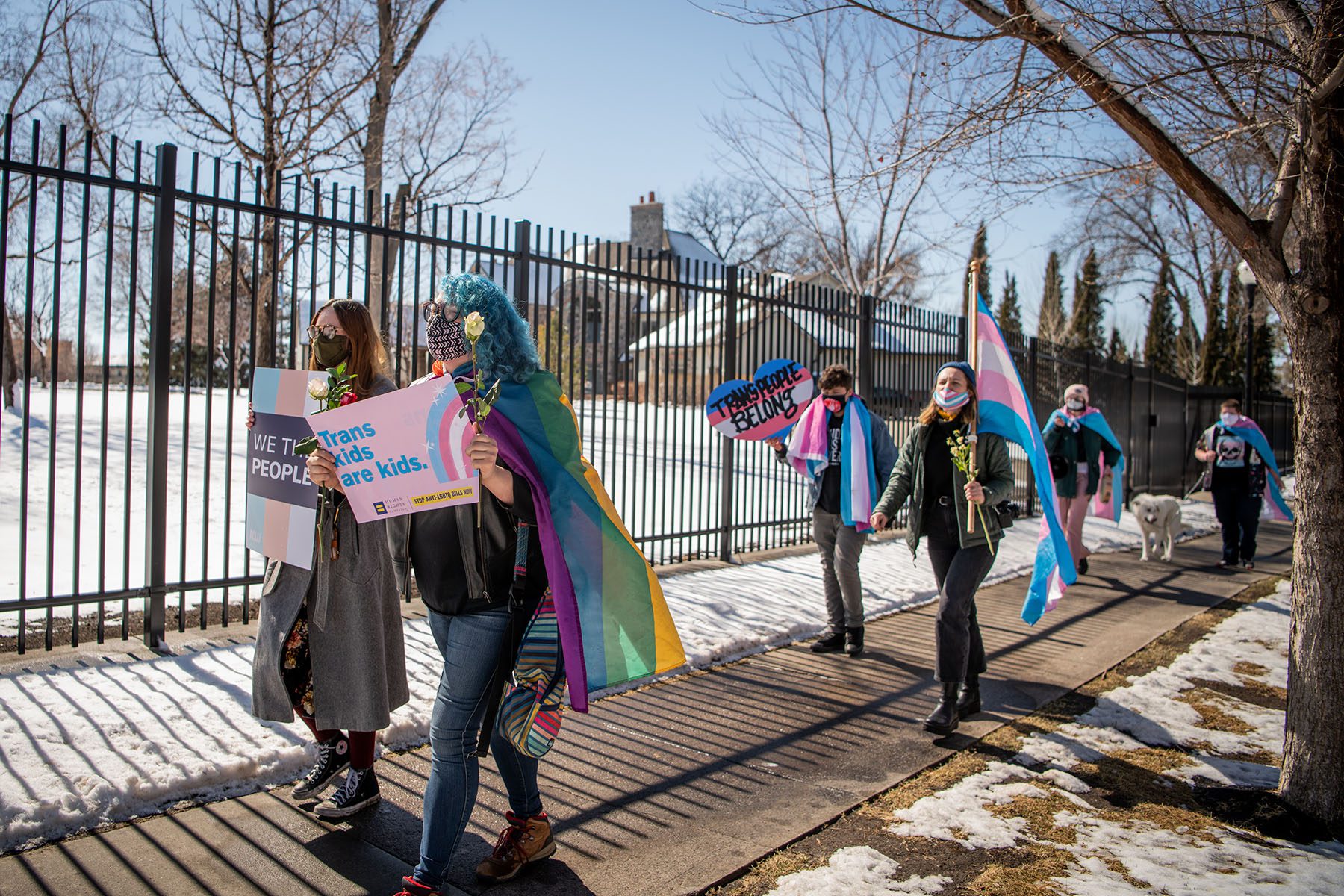 Demonstrators protest anti-trans legislation in South Dakota