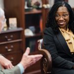 Sen. Chuck Grassley and Judge Ketanji Brown Jackson meet in the senator's office.