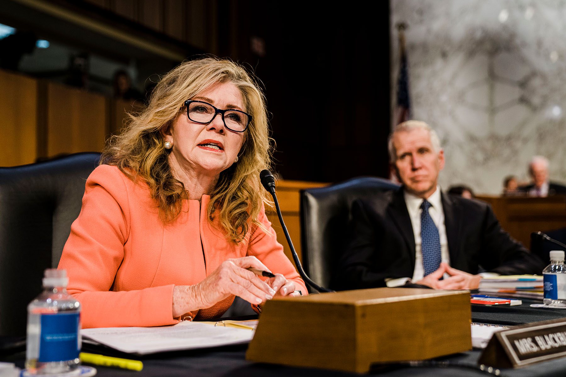 Sen. Marsha Blackburn speaks during Supreme Court nominee Judge Ketanji Brown Jackson's confirmation hearing.