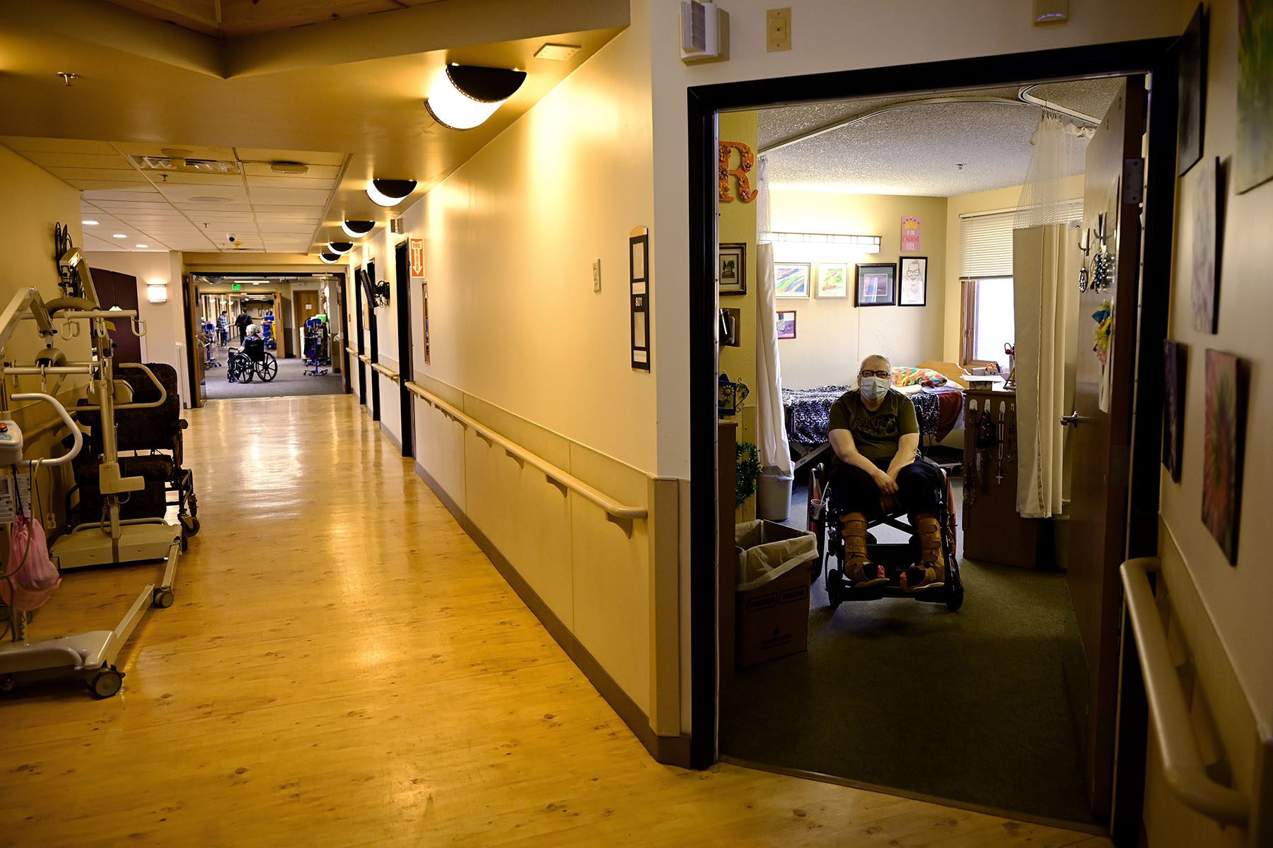 A patient in her room at a Colorado nursing home.