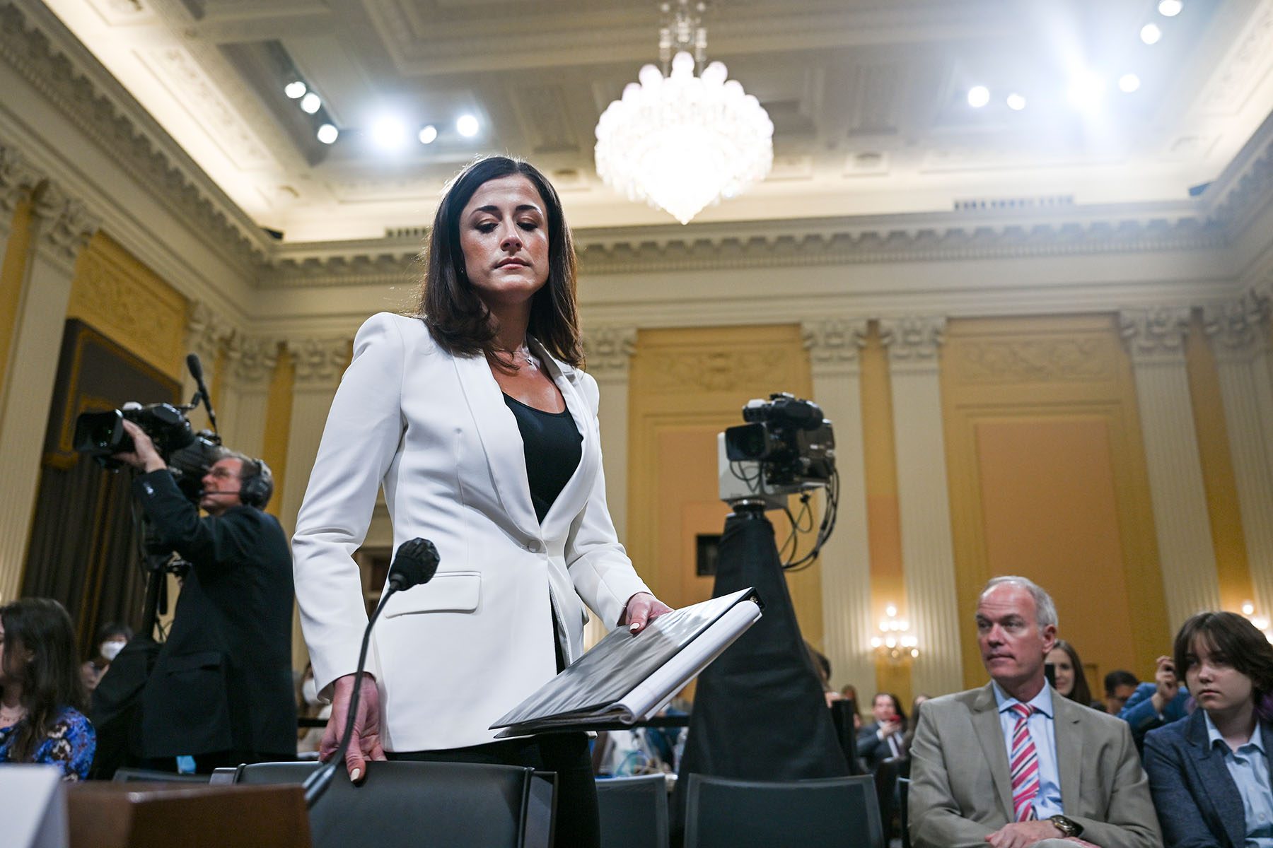 Cassidy Hutchinson arrives at the January 6th insurrection hearings on Capitol Hill.