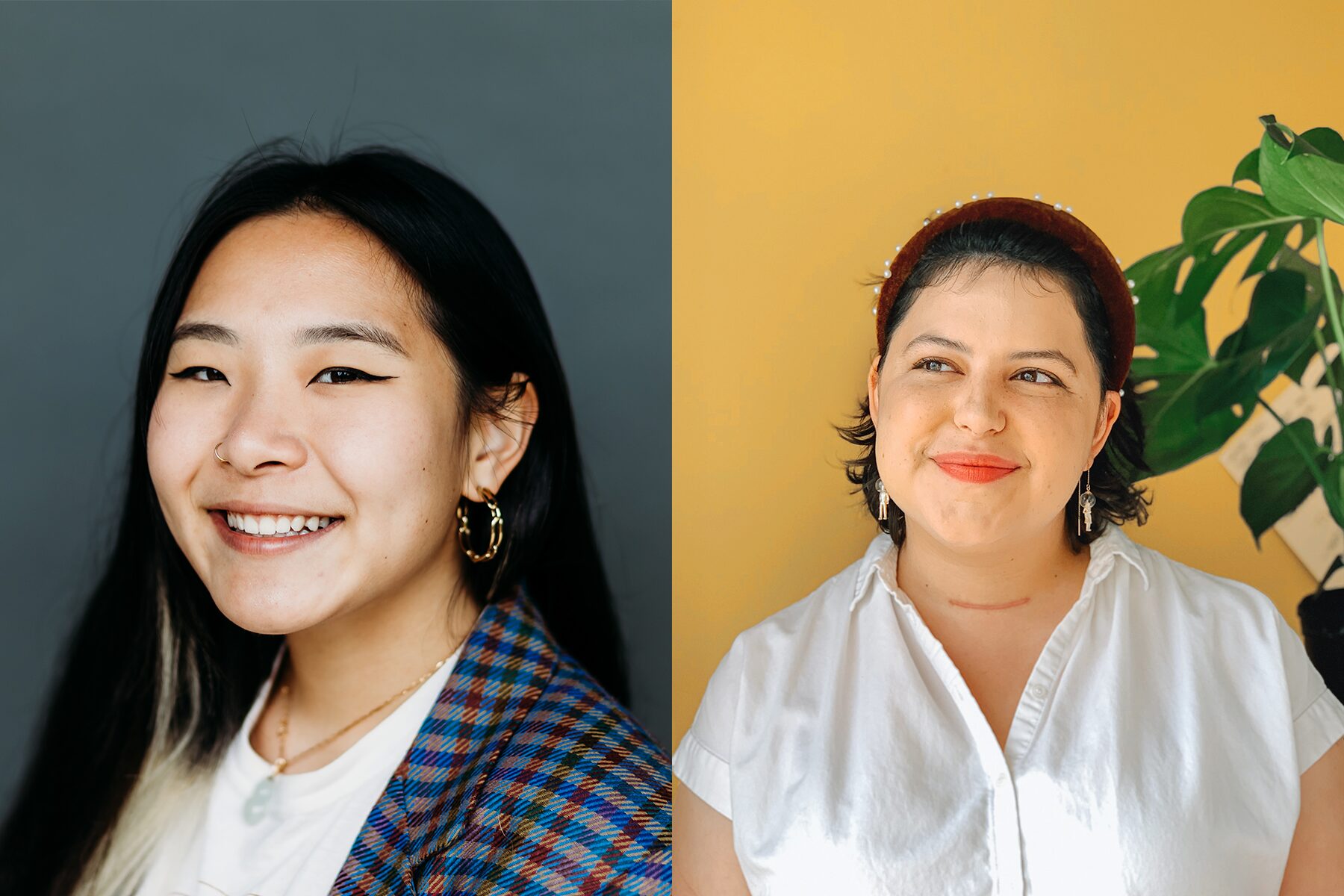 Diptych of headshots of Rena Li (left) and Vanessa Gregorchik