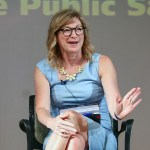 Jean Peters Baker participates in a panel.