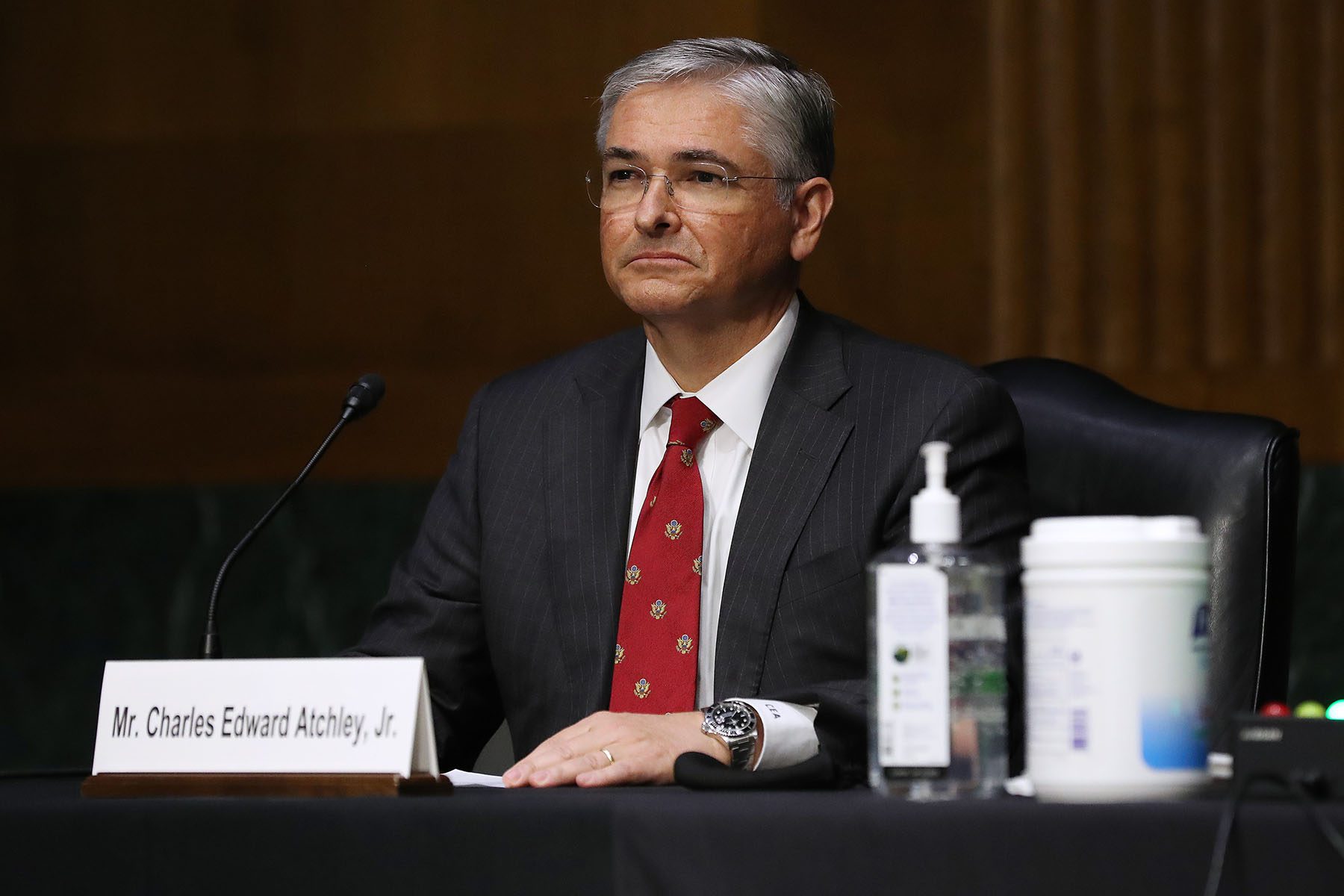 Charles Atchley testifies during his confirmation hearing on Capitol Hill.