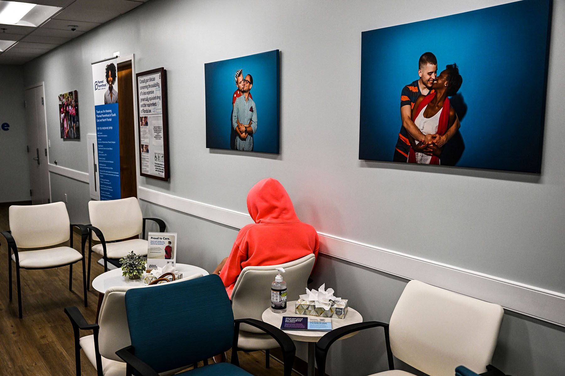 A woman waits for her appointment at a Planned Parenthood Abortion Clinic.