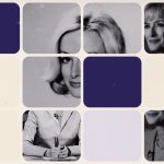 Collage of images of Judy Woodruff throughout her career.