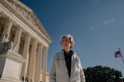 Edward Blum tands for a portrait in front of the U.S. Supreme Court.