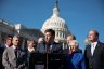 Rep. Mike Johnson speaks at a press conference in front of the U.S. Capitol.