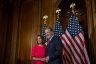 House Speaker Nancy Pelosi poses with her husband, Paul Pelosi, on Capitol Hill.