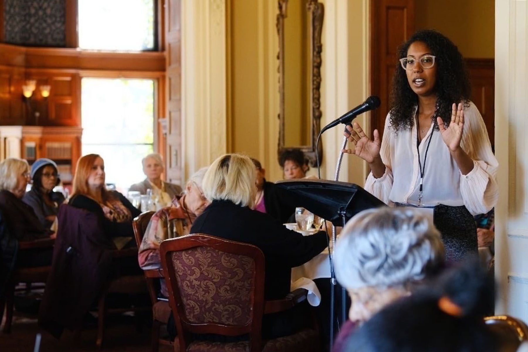 Bonsitu Kitaba speaks to women about proposition 3.