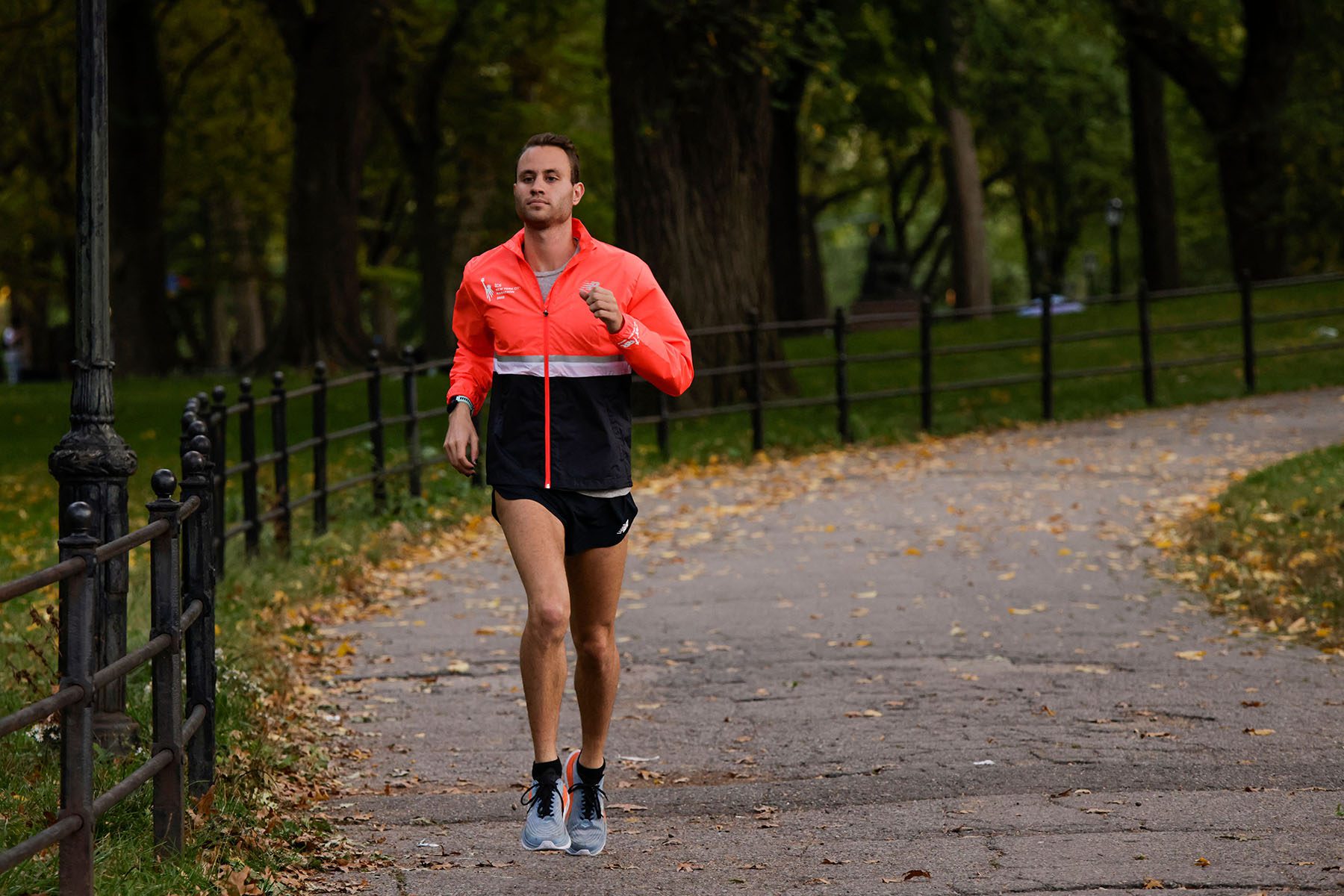 Jake Caswell runs in Central Park in preparation for the NYC Marathon.