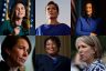 Collage of images of Sarah Huckabee Sanders, Kari Lake, Gretchen Whitmer, Maura Healey, Stacey Abrams and Michelle Lujan Grisham.