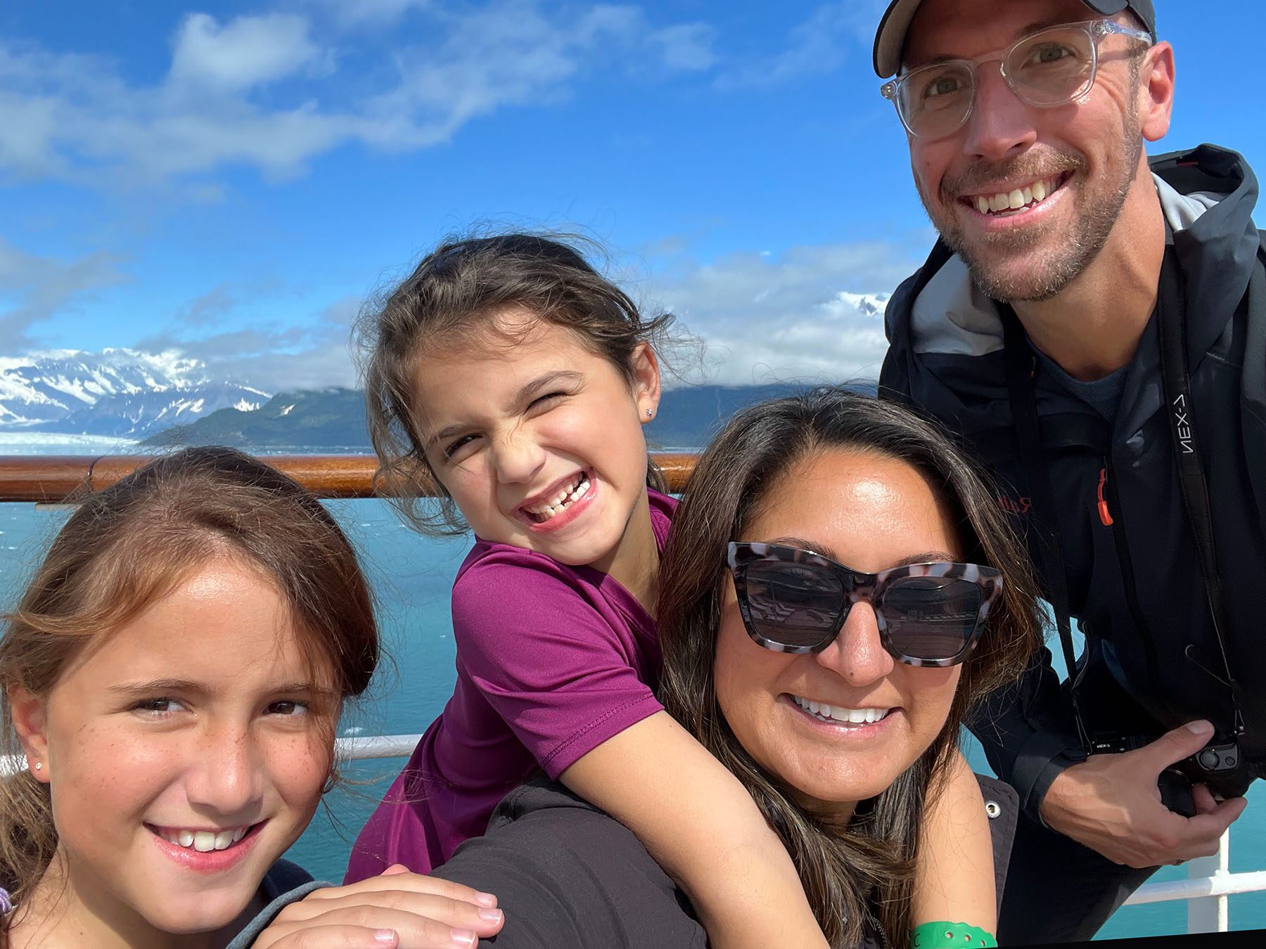 family picture of Amna Nawaz, husband Paul Werdel and two daughters Karam and Lina.