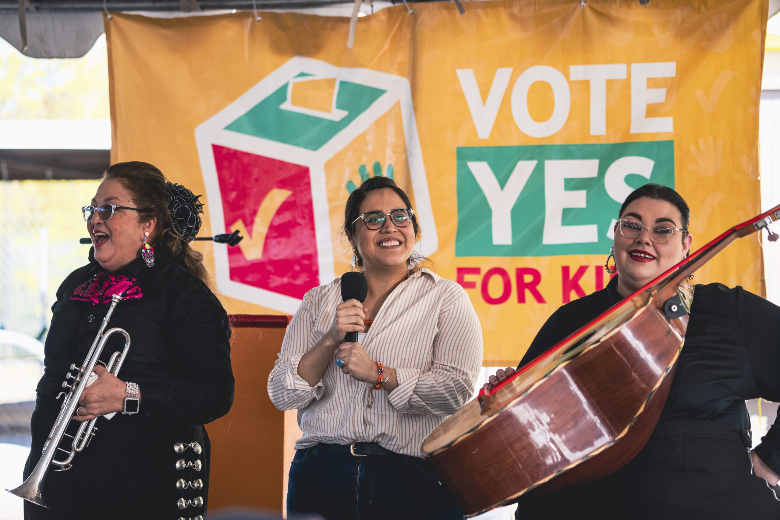 Eli Cuna speaks during a campaign rally in Albuquerque, New Mexico in November 2022.