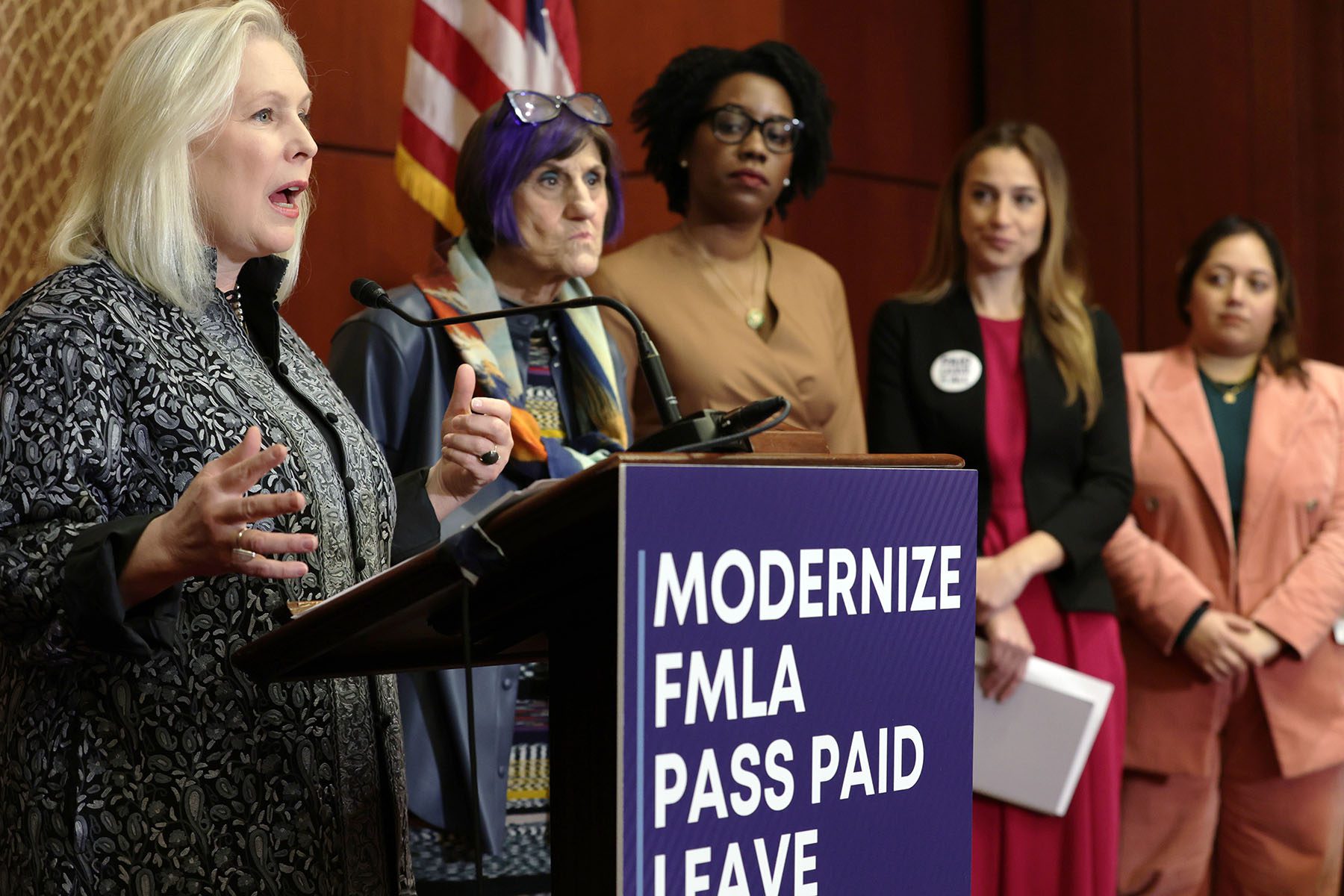 Sen. Kirsten Gillibrand speaks at a news conference on Capitol Hill.