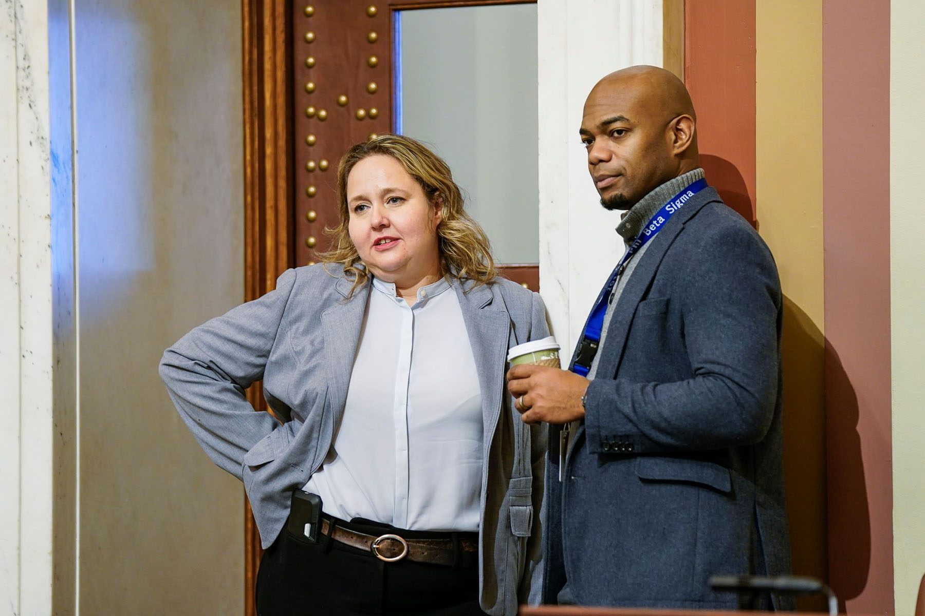 Emma Greenman and Cedrick Frazier at the Minnesota State Capitol.