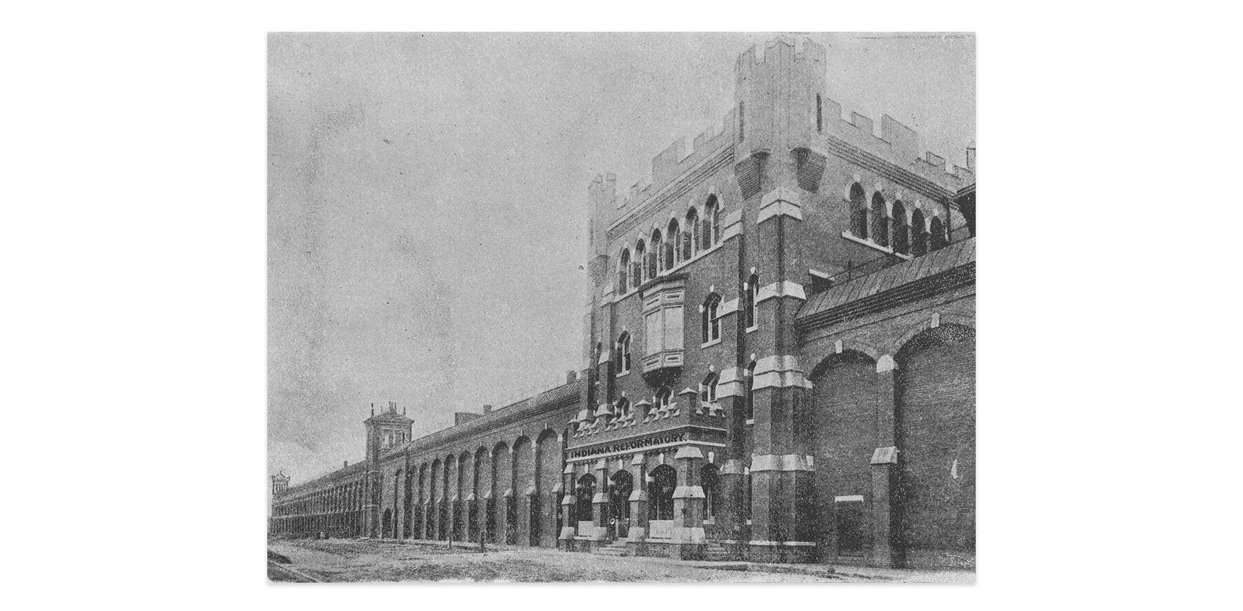 An archival photo of the administration building at the Indiana Reformatory Institution for Women and Girls in the 1890s.