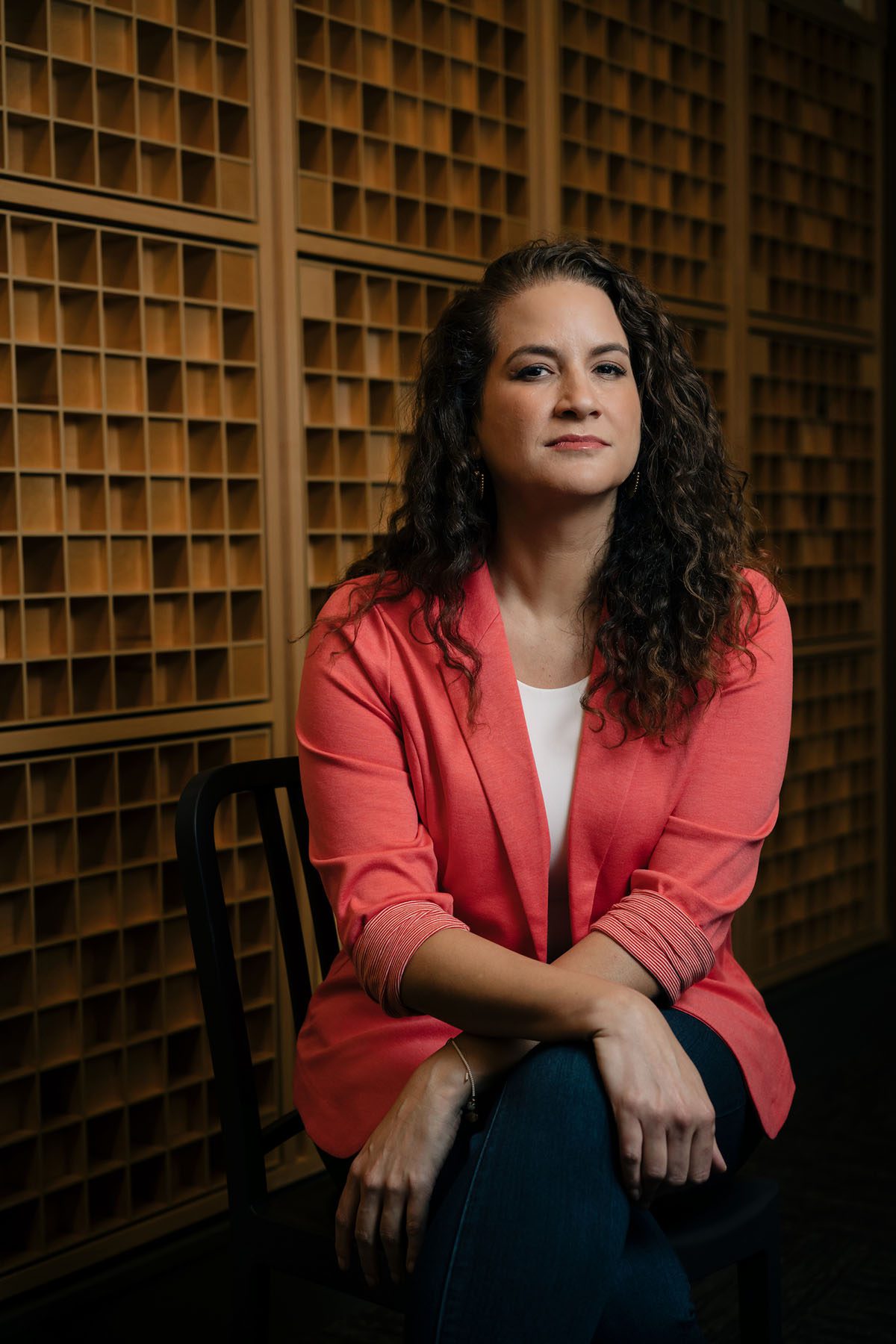 Leila Fadel poses for a portrait at the NPR headquarters in Washington, D.C.