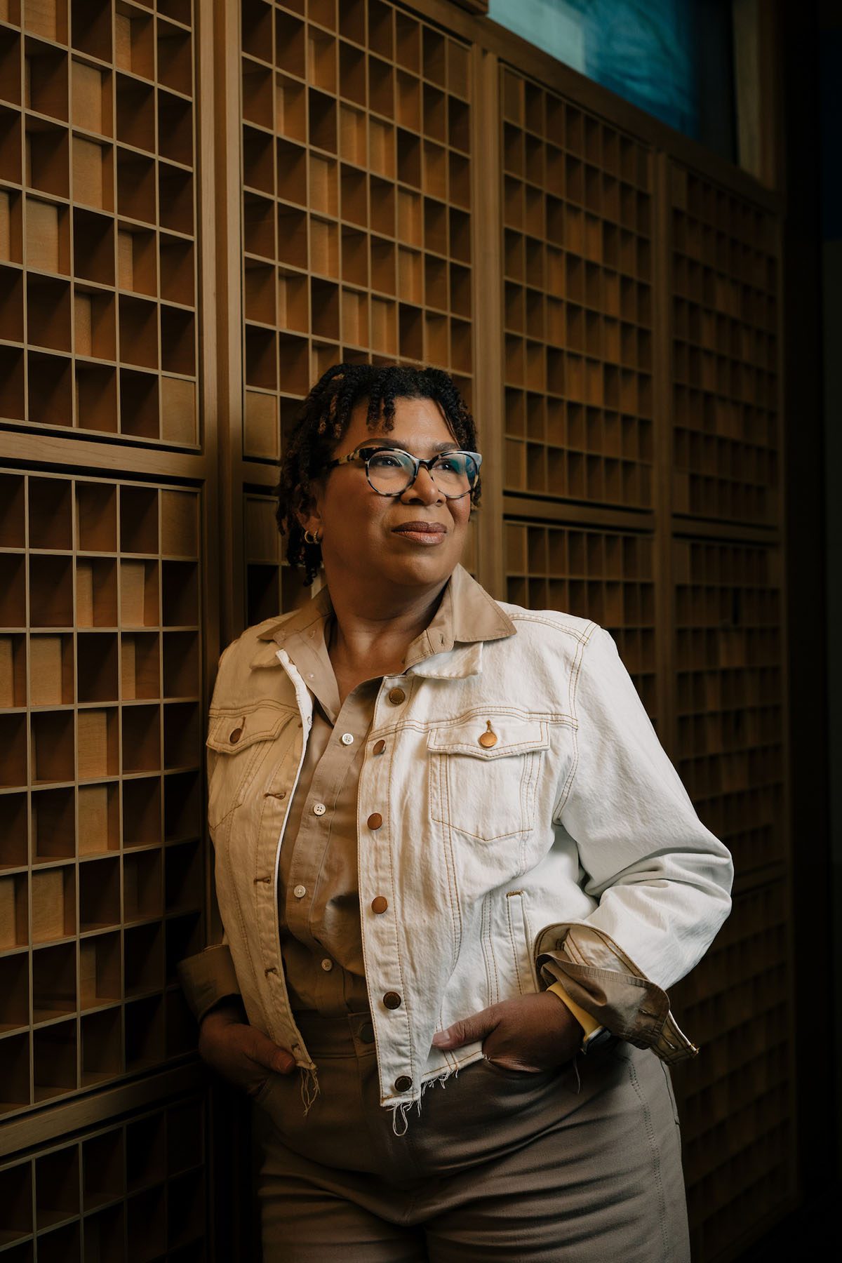 Michel Martin poses for a portrait at the NPR headquarters in Washington, D.C.